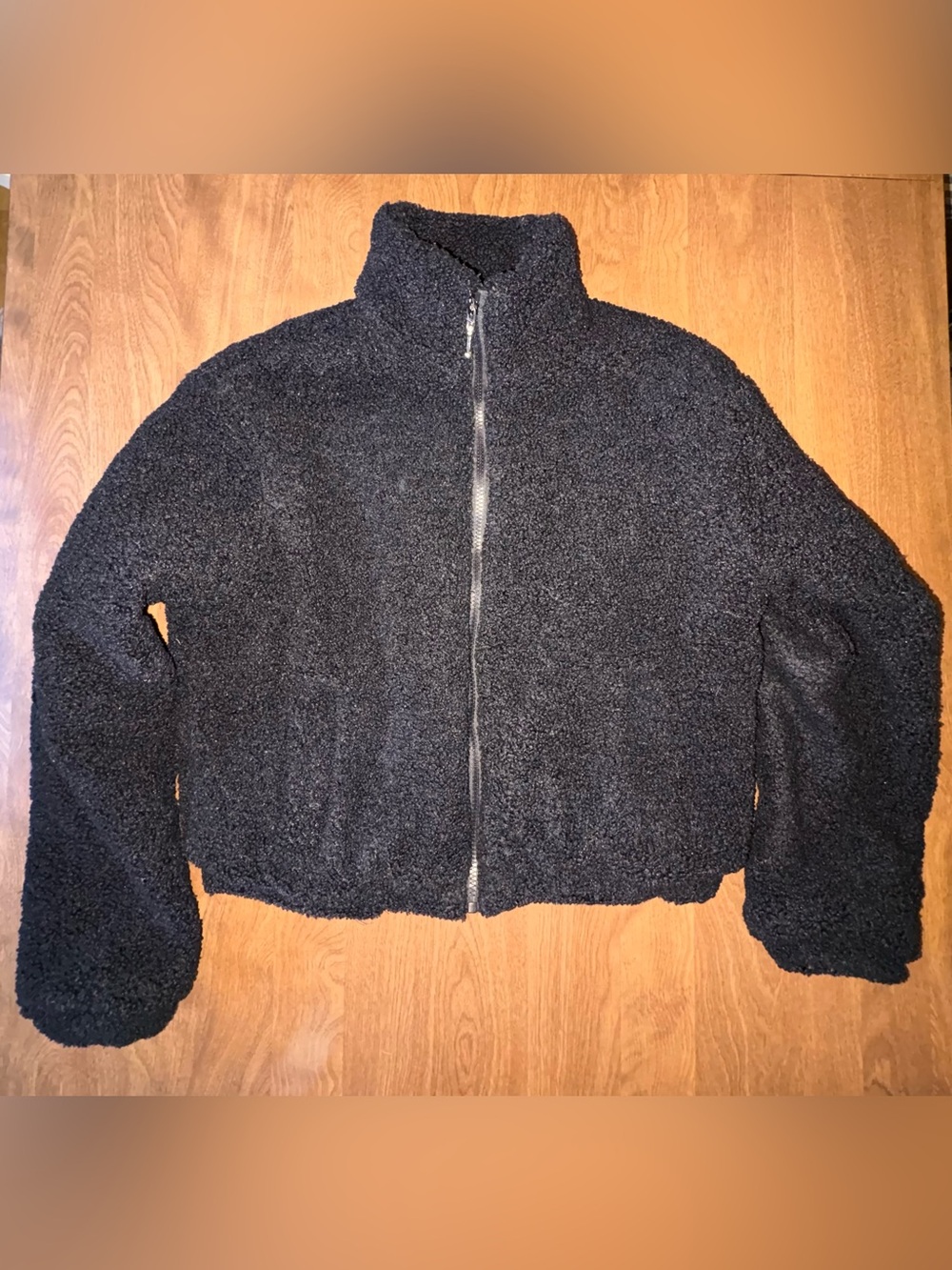 RSQ Black Teddy Sherpa Zip Jacket for Women